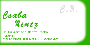 csaba mintz business card